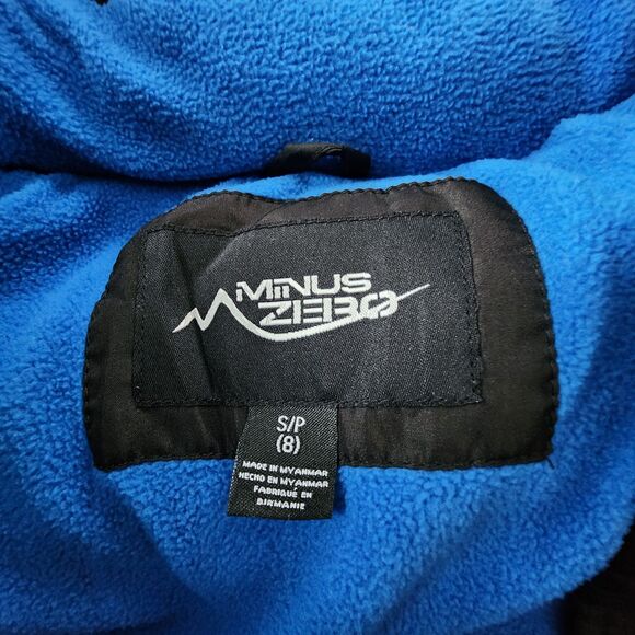 Minus Zero Boys Quilted Blue Black Puffer Jacket Coat Size S(8) - Picture 2 of 12